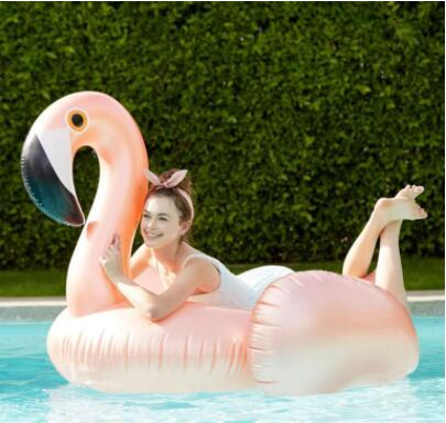 Plotor pentru piscină cu flamingo din aur roz