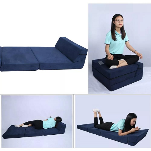 Folding Mattress Folding Sofa Breathable High-Density Foam Mattress Topper, Portable Bed Mattress with Removable&Washable Cover