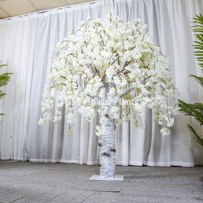 Small faux cherry Blossom Trees wedding centerpiece