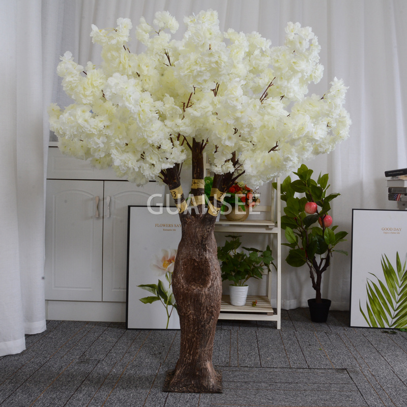 Artificial indoor wedding cherry blossom tree fiberglass trunk hanging flower tree