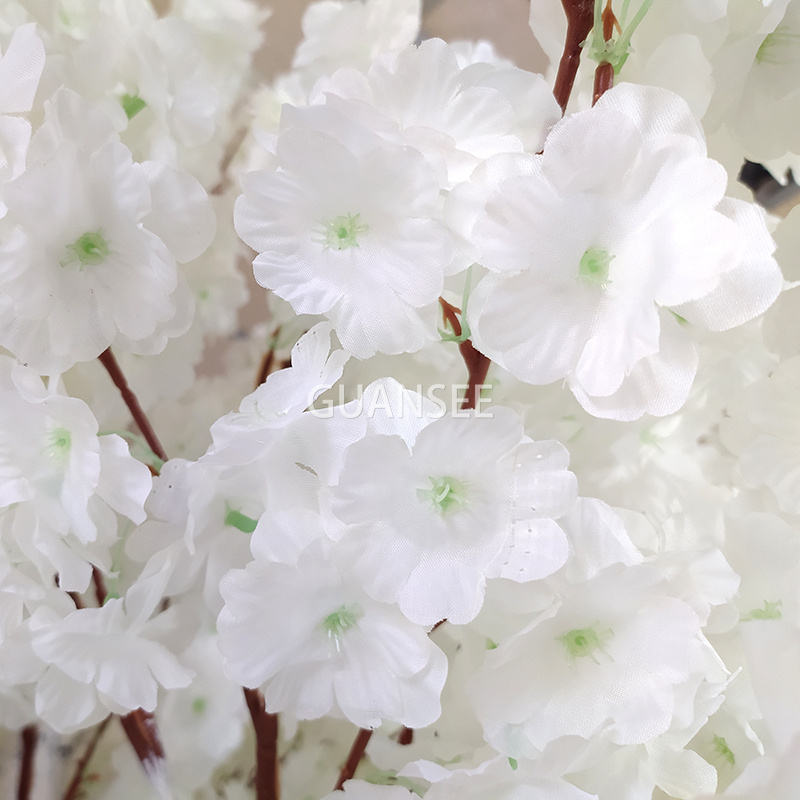 سفید پھول 5 فٹ جعلی چیری بلاسم ٹری پلاسٹک کے پھولوں کے درخت ویڈنگ ایونٹ ٹیبل ٹاپ سینٹر پیس