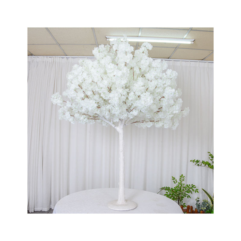 Білі квіти 5 футів підробленого вишневого дерева Пластикова квіткова ялинка Весільний захід центральний елемент столу