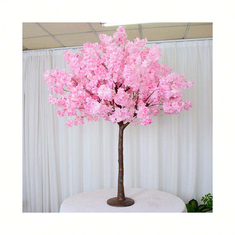 Pink жасалма дарак үйлөнүү жасалгасы Жасалма Cherry Tree столдун үстүнкү борбордук декор