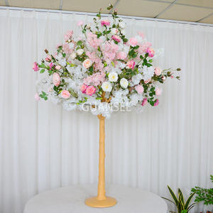 Artificial rose peony  tree mixed with Cherry blossom flowers customized flower tree centerpiece 