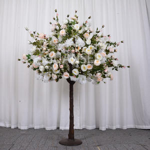 Изкуствено цветно дърво от божур, смесено с цветя от черешов цвят Сватбени централни елементи Декор за парти за събитие