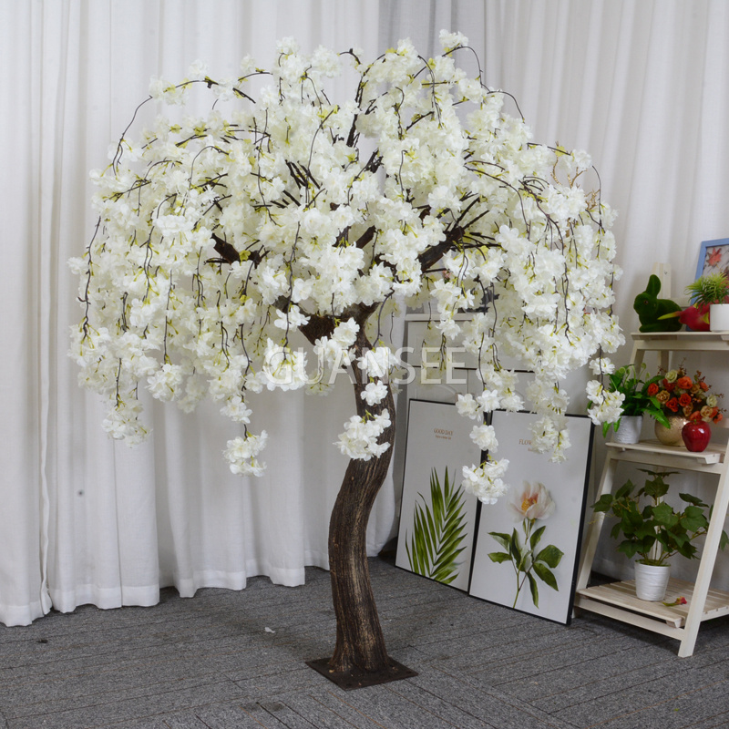  sklolaminát Umelý biely stromček z čerešňového kvetu 5 stôp vysoký stolový vrchol ozdoba udalosti 