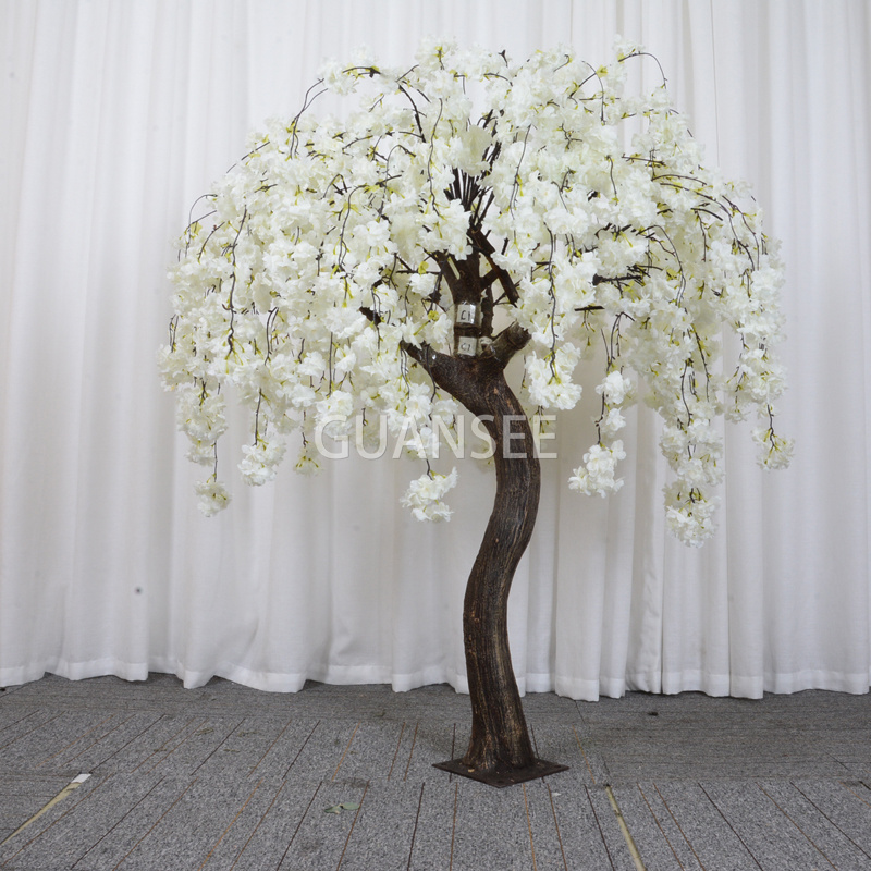  włókno szklane sztuczna biała wiśnia kwitnące drzewo 5-metrowa dekoracja stołu na środek stołu 