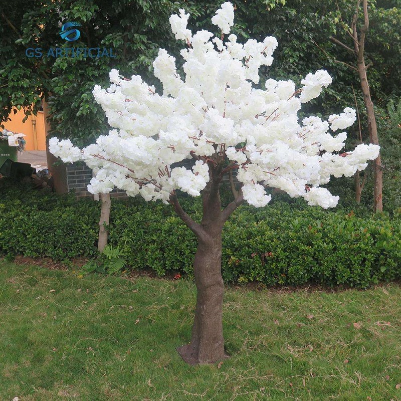 White decoration wedding centerpiece artificial plants artificial flowers fiberglass artificial cherry blossom tree