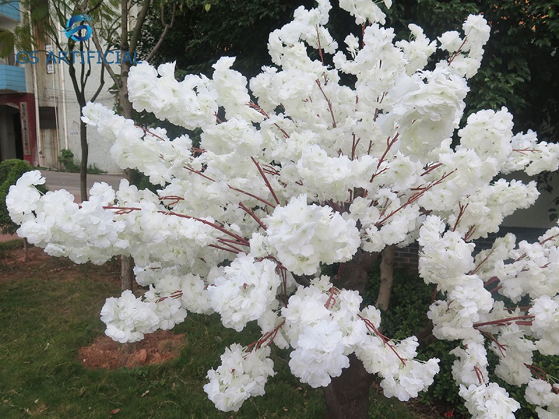 White decoration wedding centerpiece artificial plants artificial flowers fiberglass artificial cherry blossom tree