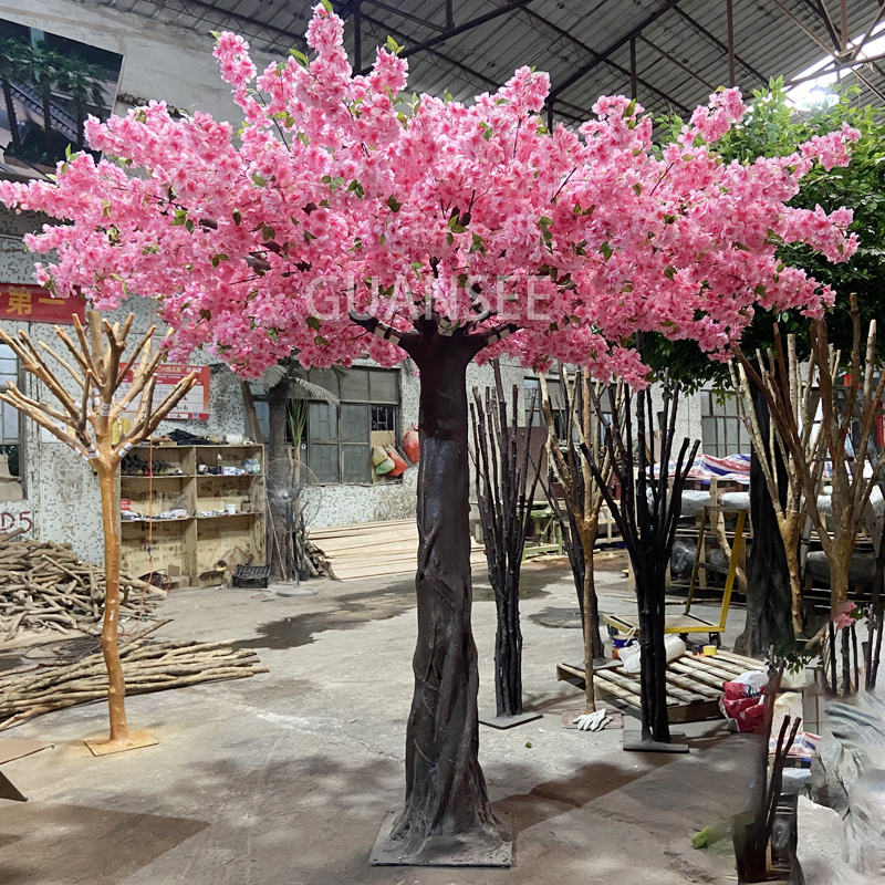 Штучне вишневе дерево розміром 2,5 м. Велике скловолокно з квітами вишні весільні підроблені квіткові дерева для внутрішнього оформлення