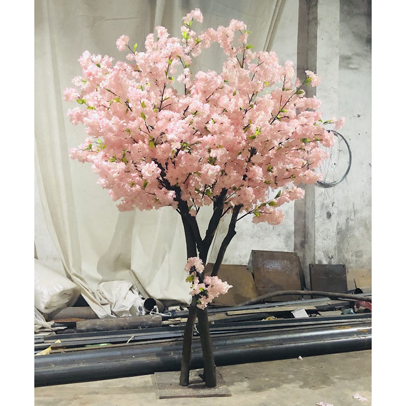  Aha ahaziri nha pink artificial indoor cherry ifuru osisi maka ịchọ agbamakwụkwọ 