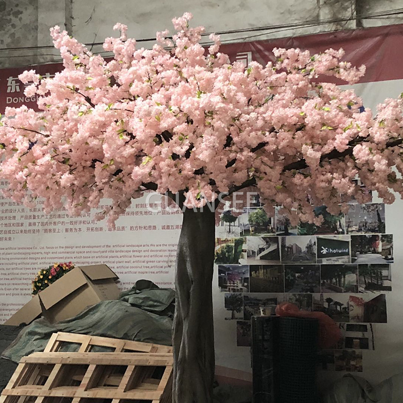  အိမ်အပြင်အဆင်အတွက် အိမ်အပြင်အဆင်အတွက် ပန်းရောင်ချယ်ရီပွင့်ကြီး ပန်းပွင့်သစ်ပင် အတုအပင်ကြီးများ 