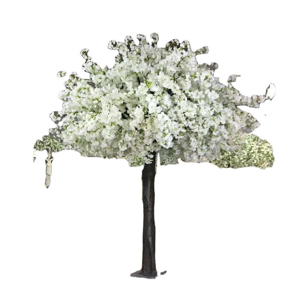 Shitet e nxehte Peme lulesh artificiale me lule qershie te bardha per zbukurim, punim te larte