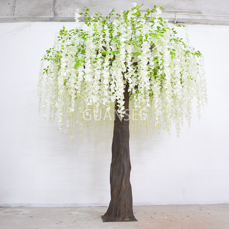 עץ פרחי ויסטריה מלאכותי באיכות גבוהה כ-2.5 מ' גובה לקישוט