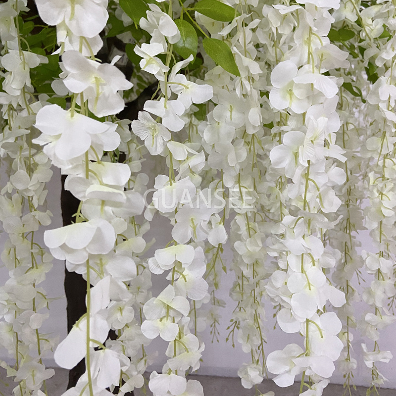  Wysokiej jakości sztuczne drzewko z kwiatami glicynii o wysokości około 2,5m do dekoracji 