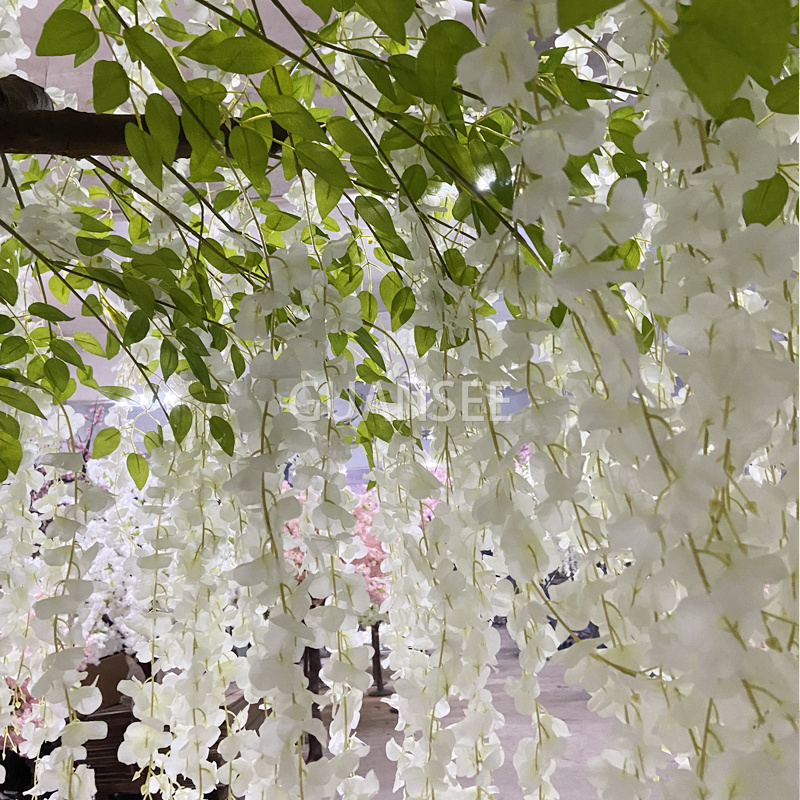  Højkvalitets kunstige blåregn blomstertræ omkring 2,5 m højde til dekoration 