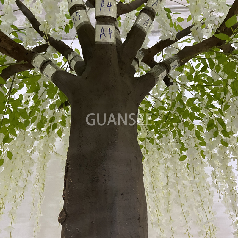  Visokokvalitetno stablo umjetnog cvijeća glicinije visine oko 2,5 m za ukras 