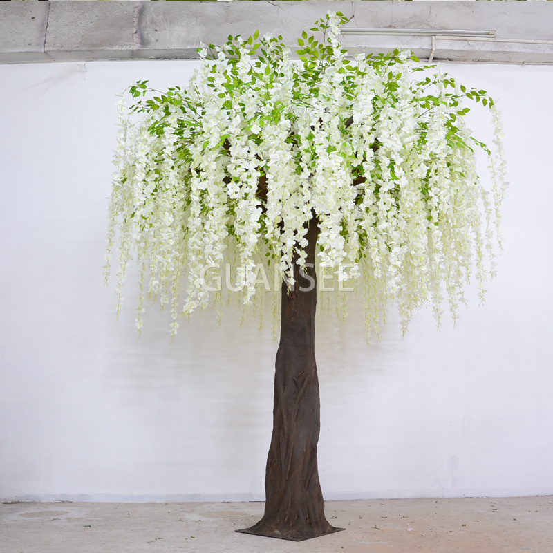  Højkvalitets kunstige blåregn blomstertræ omkring 2,5 m højde til dekoration 