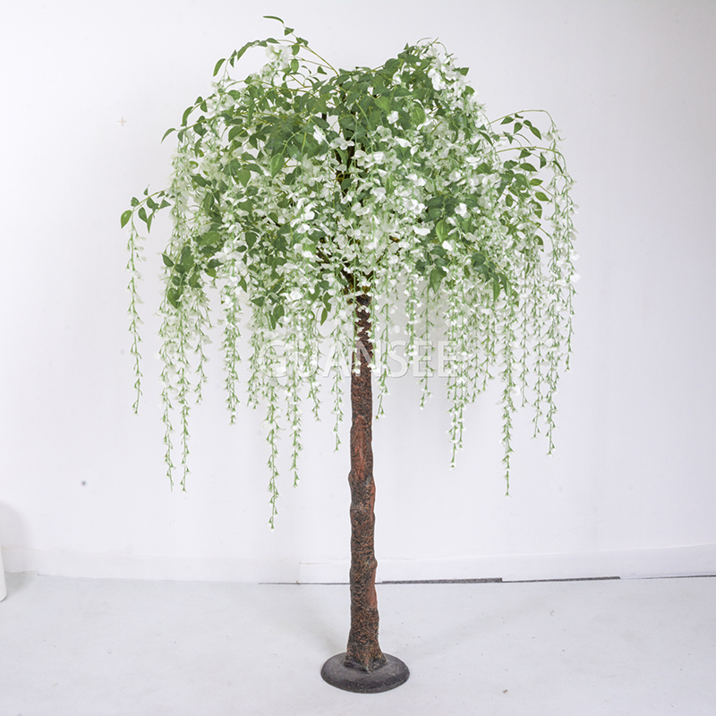  Hot populêre keunstmjittige wisteria blommen beam foar dekoraasje 