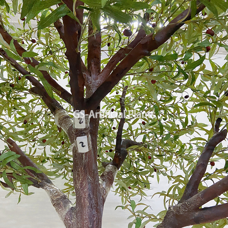  Hazo oliva plastika artifisialy ho an'ny haingon-trano bonsai 
