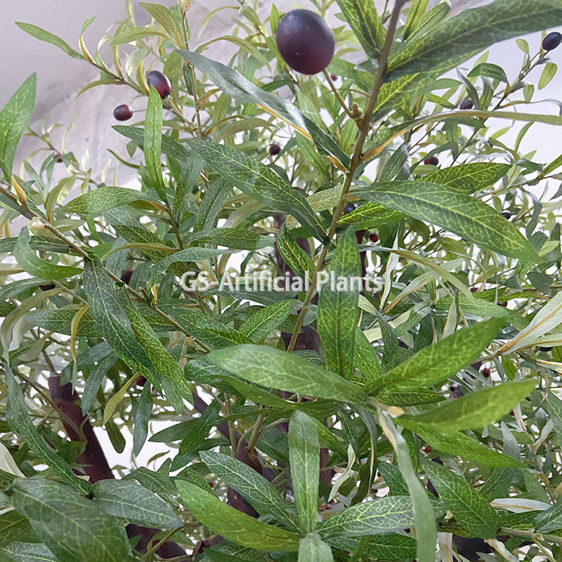 Artificial plastic olive tree for bonsai decoration