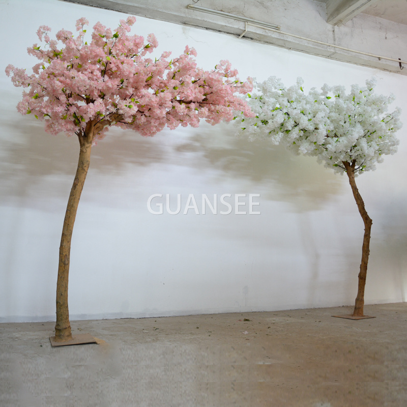  Dhuwur 2,5m Cabang Sakura Palsu Kustom Putih Bunga Sakura Wit Sakura kanggo Dekorasi Pernikahan Arch 