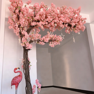 Artificial indoor decor pink centerpieces weeding tree artificial cherry blossom tree arches half shape wedding decoration tree
