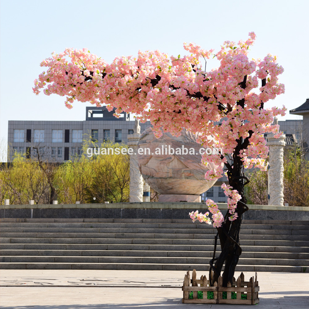  Decoração interna artificial peças centrais cor-de-rosa capina árvore artificial flor de cerejeira arcos meia forma árvore decoração de casamento 