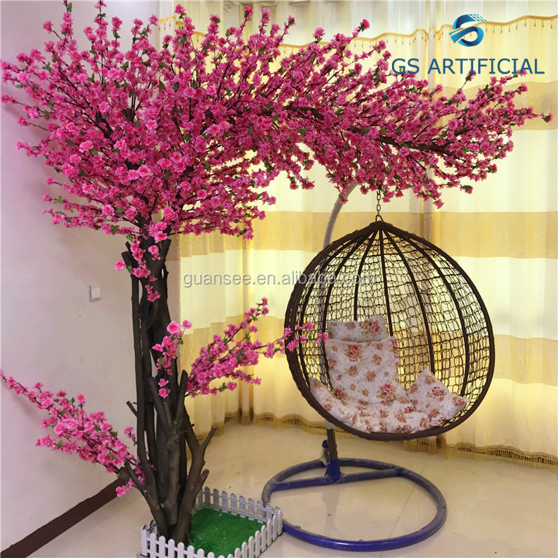  Mesterséges beltéri dekor rózsaszín középső részek gyomláló fa mesterséges cseresznyevirág fa ívek fél alakú esküvői dekoráció fa 