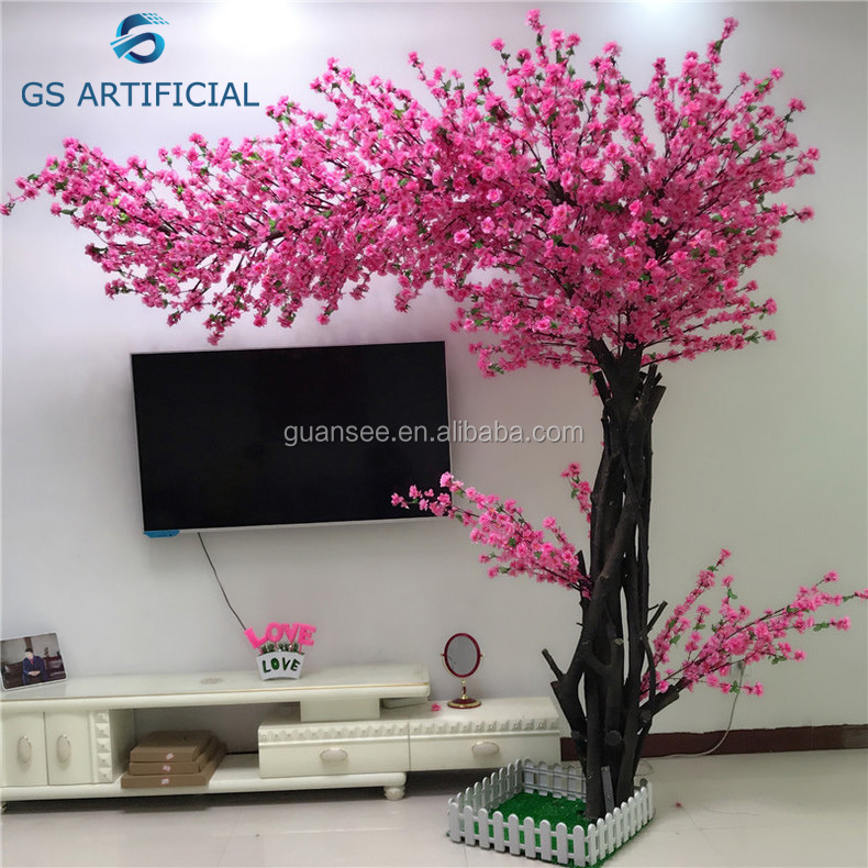  Decor artificial interior piese centrale roz arbore de plivire arbore artificial de flori de cireș copac de semi-formă pentru decorarea nunții 