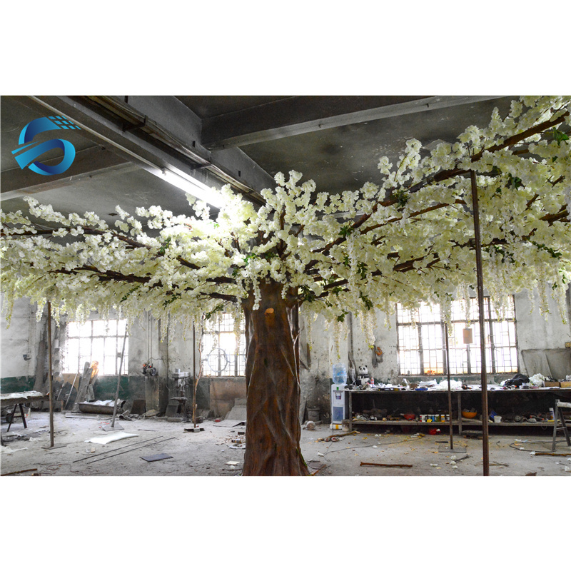 Large tree Artificial white cherry blossom tree for wedding mall decoration 