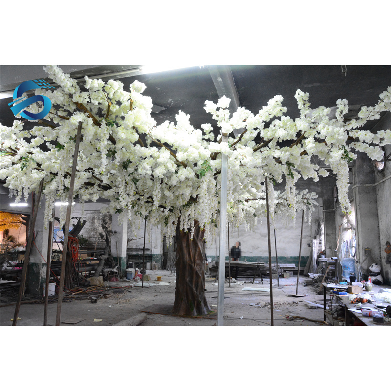 Large tree Artificial white cherry blossom tree for wedding mall decoration 