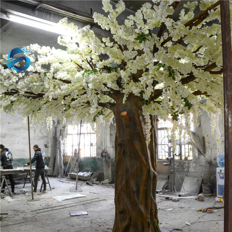 Large tree Artificial white cherry blossom tree for wedding mall decoration 