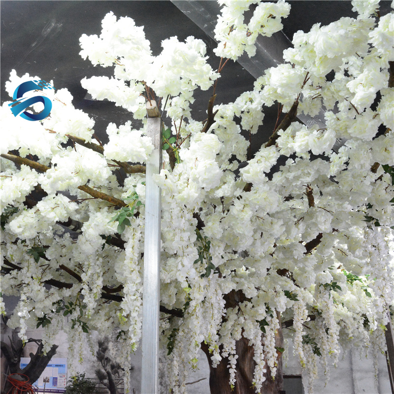 Large tree Artificial white cherry blossom tree for wedding mall decoration 