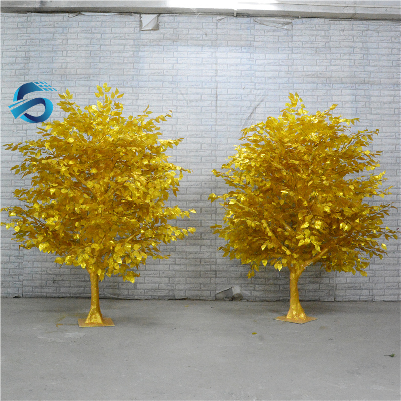  Árvore ficus dourada artificial para outdoor indoor 