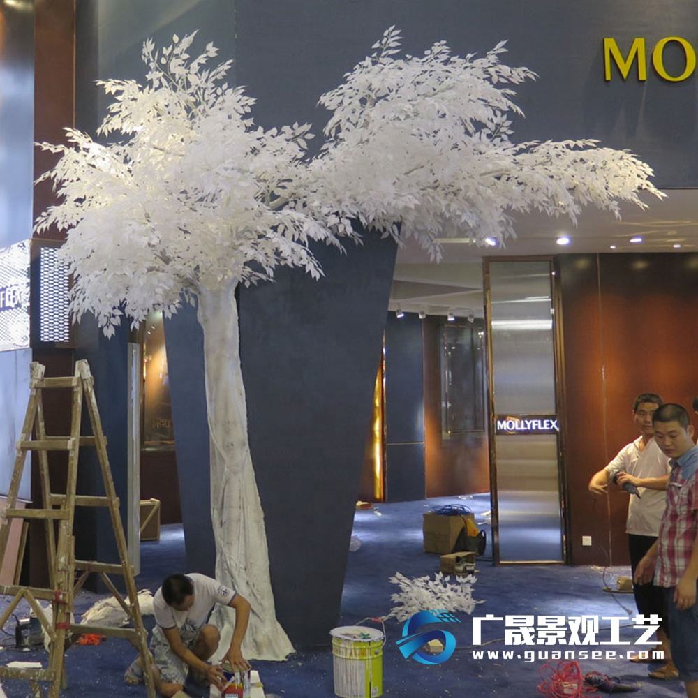 White artificial plant banyan tree for indoor decor