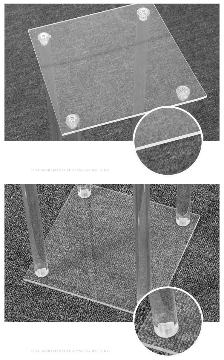  Présentoir rectangulaire en acrylique transparent pour décoration de fête de mariage 
