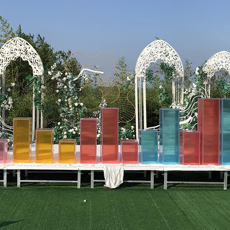 Vestuvių papuošalai Santuokos papuošalai Prekės Stalviršio dekoras Skaidrus ekranas Crystal Stage Akrilo gėlių stovas