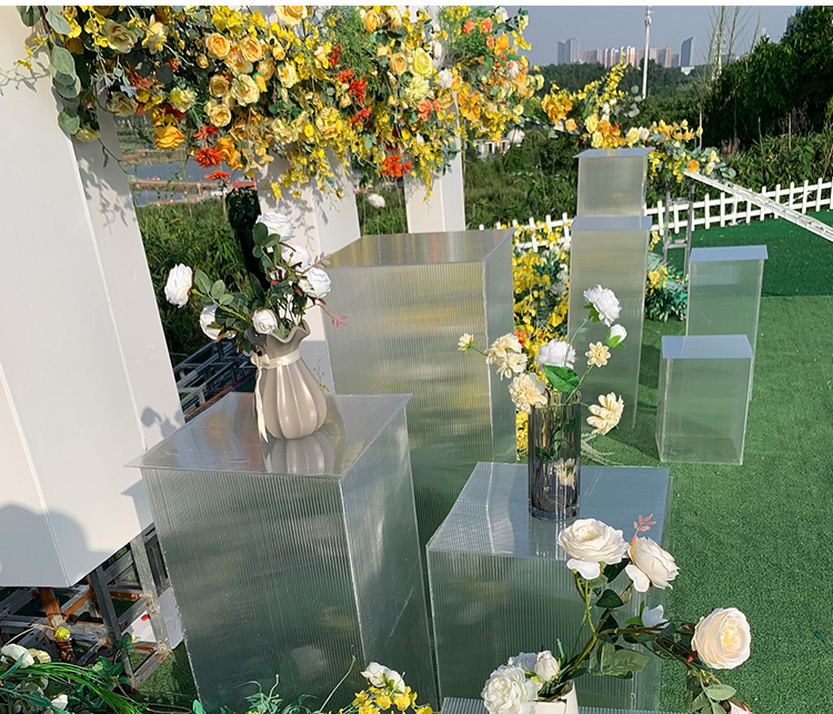  Bröllopscenter Crystal Scen Blomsterställ i akryl 