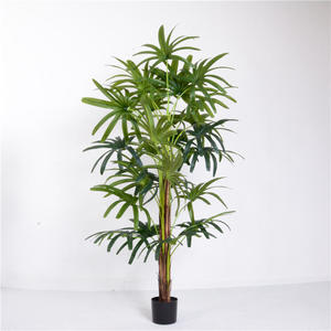 Modern Simple Plastic Green Plant Decoration Faux Artificial Potted Palm Bonsai Tree