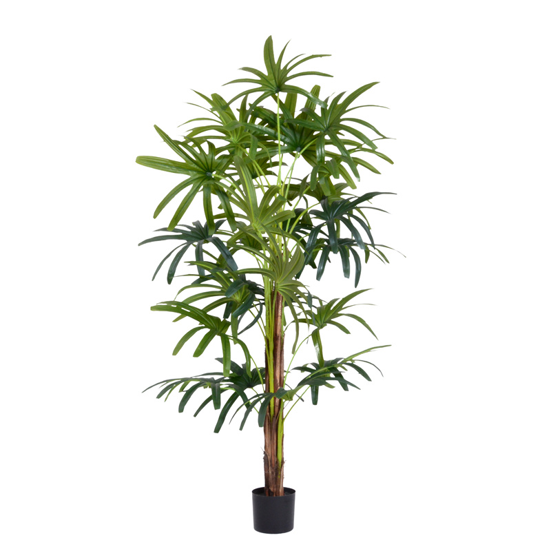 Modern Simple Plastic Green Plant Decoration Faux Artificial Potted Palm Bonsai Tree