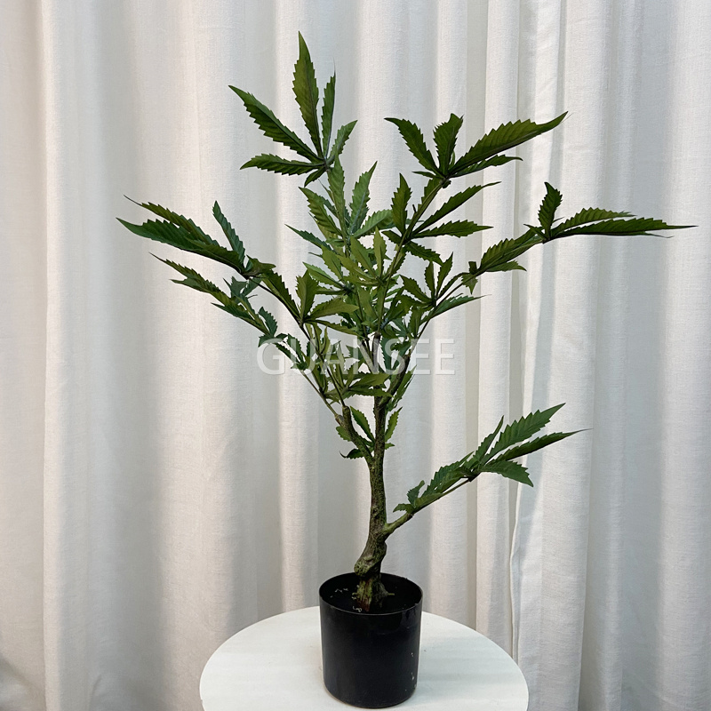  Dekorime artificiale të bimëve jeshile në vazo 