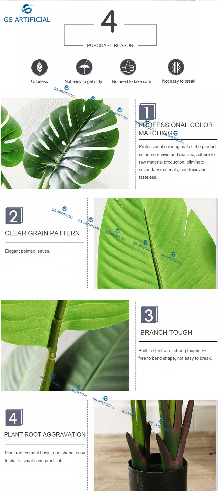 Artificial Bonsai Small Tropical Foliage Plants Trees