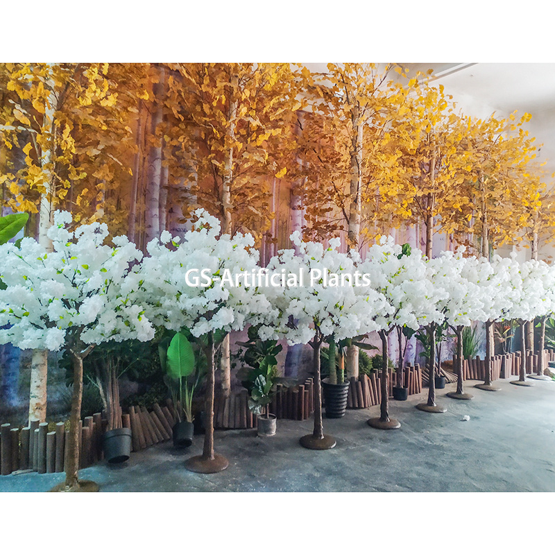  Бело зелено вештачко дрво со цветови од цреша 39 бели вештачки цветови од цреша 32 вештачки цветови од цреша {37} ом дрво 