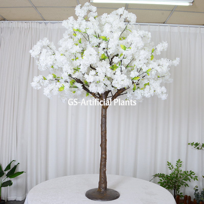White green artificial cherry blossom tree