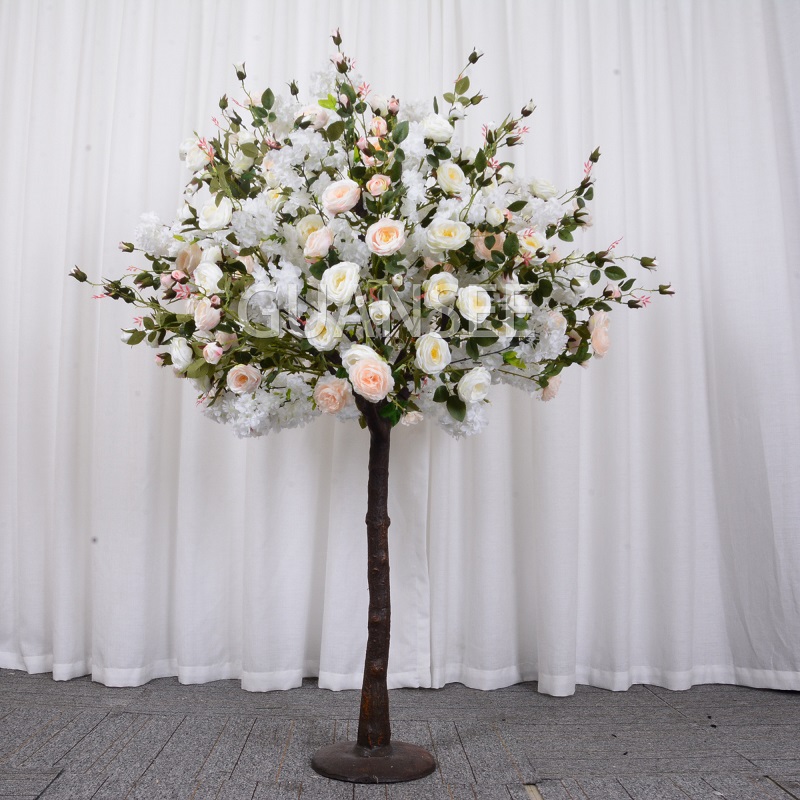 5 stopa umjetno stablo božura pomiješano sa cvijećem trešnjinog cvijeta Unutrašnje umjetno cvijeće Dekor drveća Vjenčanje 
