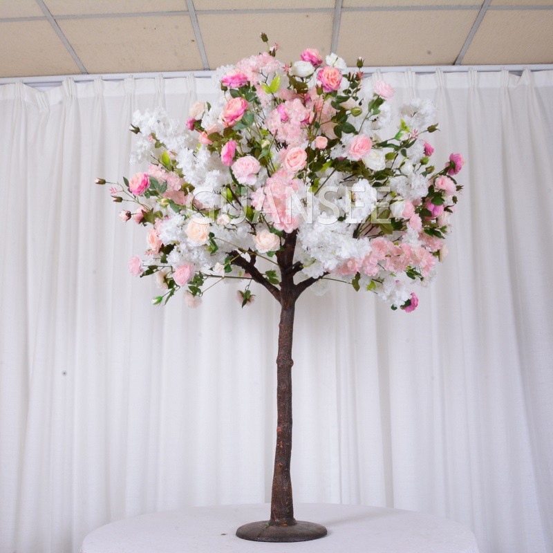 , 152 cm, künstlicher Pfingstrosenbaum, gemischt mit Kirschblütenblüten, für den Innenbereich Künstliche Blumen-Baum-Dekoration für Hochzeit 