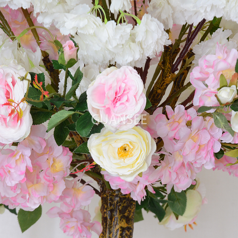  Árvore de peônia artificial de 5 pés misturada com flores de cerejeira Decoração de árvore de flores artificiais para interior Casamento 