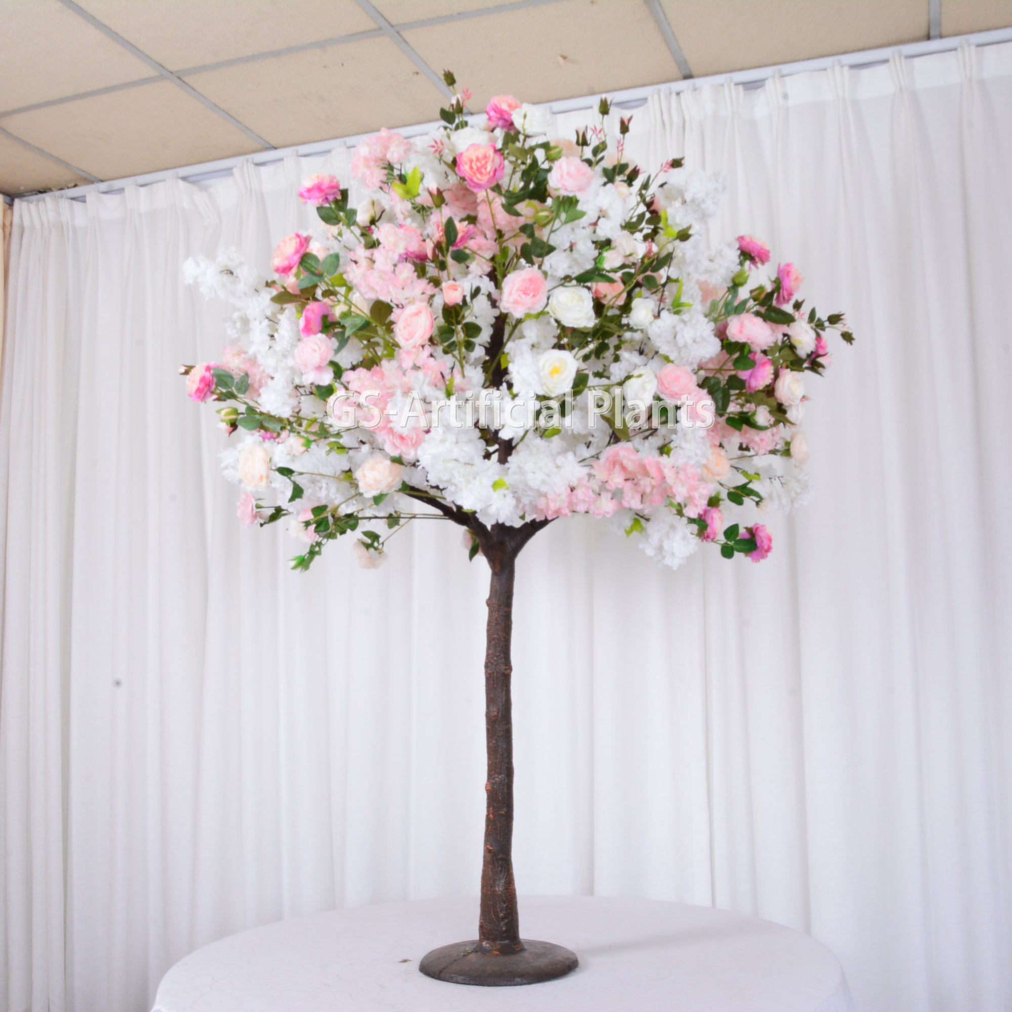 customized Artificial rose tree mixed cherry blossom flowers Wedding Tree centerpiece 