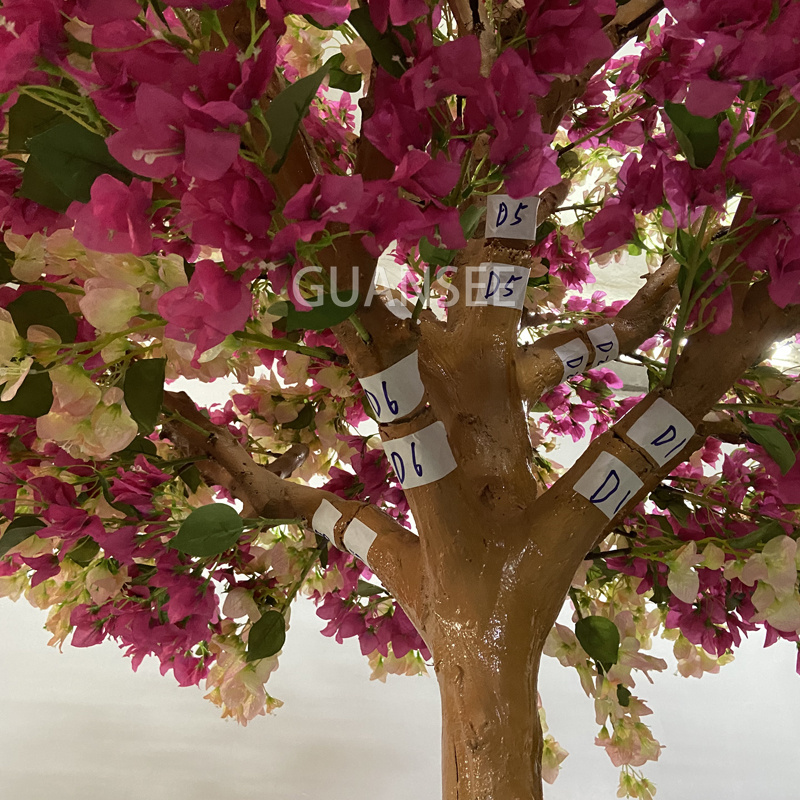  Pemë me lule artificiale bougainvillea për dekorim muri 